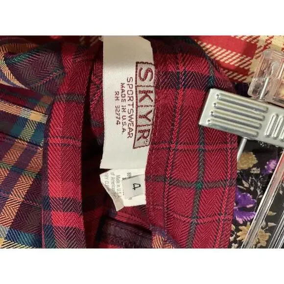 Skyr Wool Blend Red Plaid Pleated Skirt School girl Academia Preppy Size 4 - Picture 7 of 8